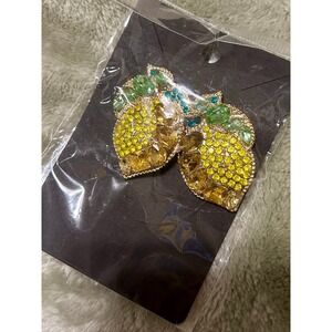 Crystal Whole Lemon Rhinestone Earrings